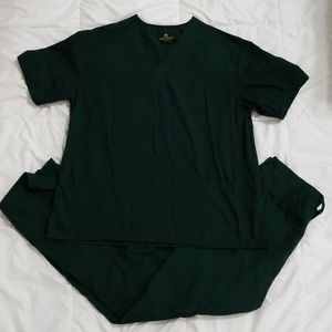 Natural Uniforms Hunter Green Scrub Set Sz S